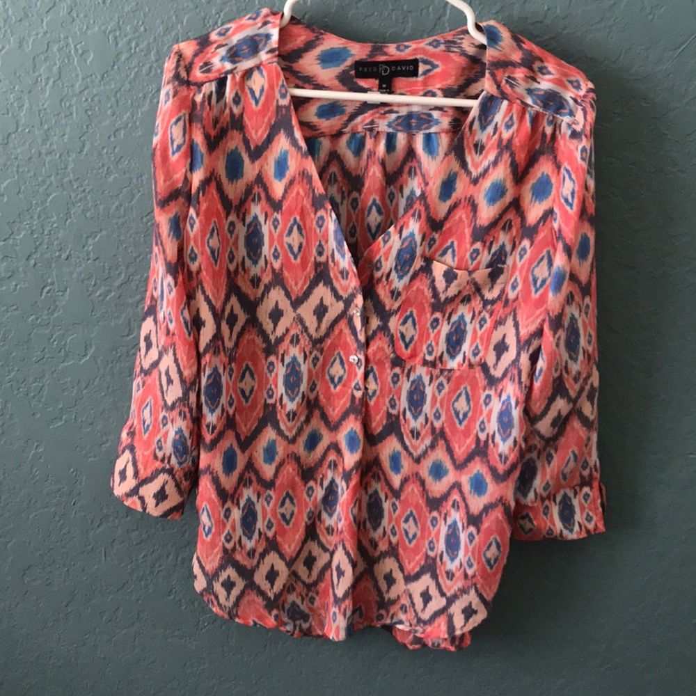 Multi Colored Cotton Blouse